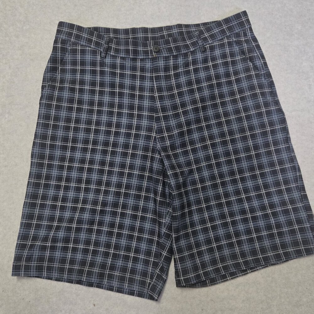 Pebble Beach Performance Men's Blue Plaid Golf Shorts Size 34